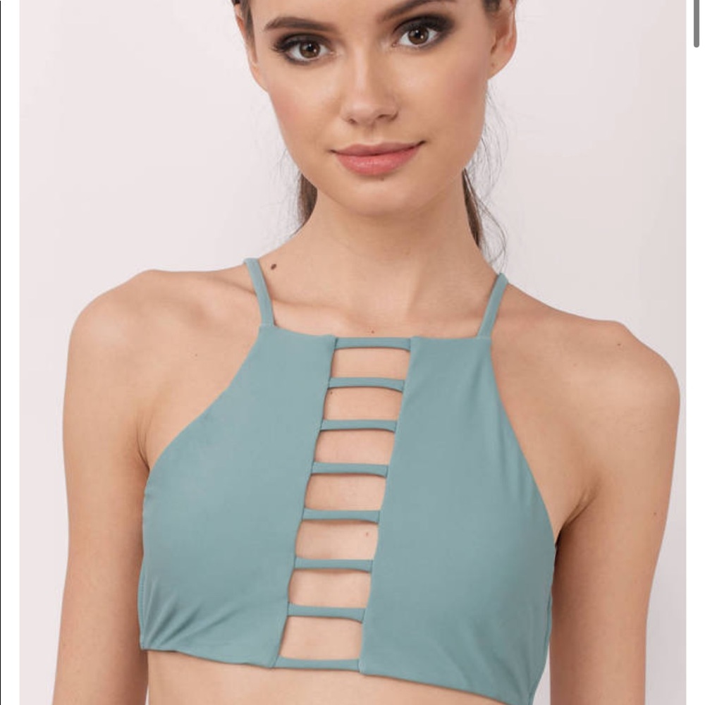 Trendy Blue Ladder Bikini Top